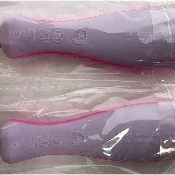 ZAK DESIGNS Minnie Mouse Pink Stainless Silverware Fork & Spoon Set New - Picture 3 of 5